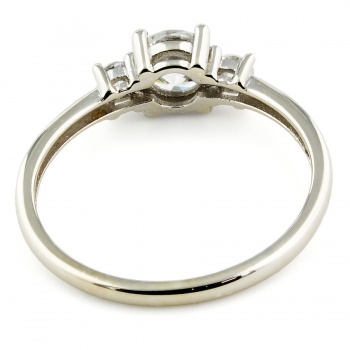 9ct white gold Cubic Zirconia 3 stone Ring size L